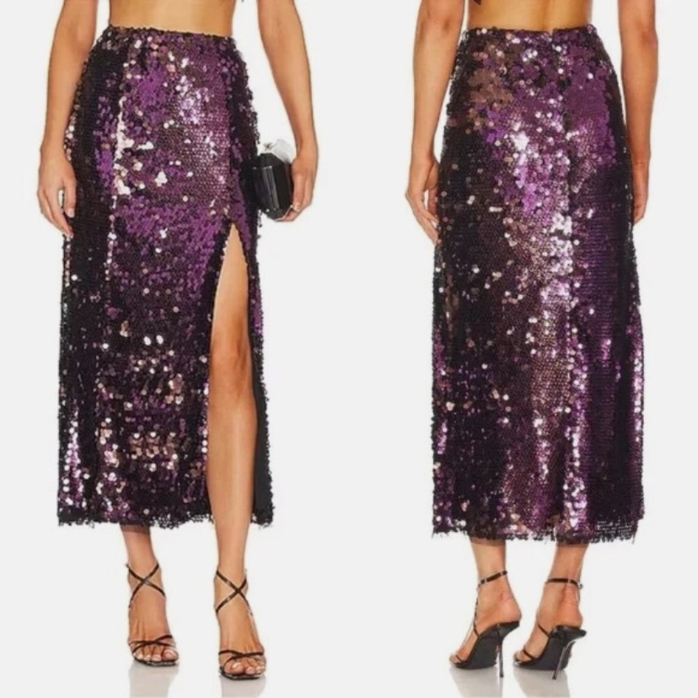 Free People Purple Sequin Skirt
